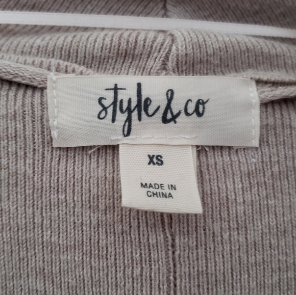 Style and Co beige duster with black knit detail - Picture 4 of 5